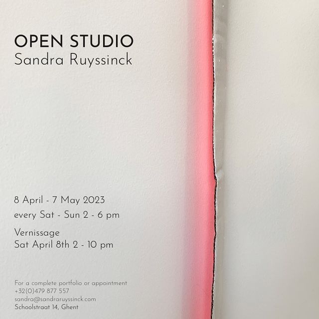 OPEN STUDIO
April 8 - May 7
Zat - Sun 2pm to 6pm

I will present my “Sugar Stories” in Ghent first before they move to Berlin for a show later on this year. Unless the @smakgent decide they should stay in Ghent ✨ 

#sandraruyssinck #openstudio #openatelier #artist #art #artgallery #artcollector #abstractart #minimalart #belgiumartist #berlin #gent #ceramics #porcelain #painting #visualartist #smakmuseum #thedac #thedacclub #thedecentralizedartclub